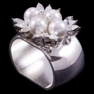 Isabella Adams Pearl & Crystal Napkin Ring