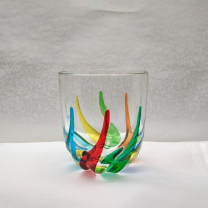 Trix Collection Multi-Colored Double Old Fashioned Glass