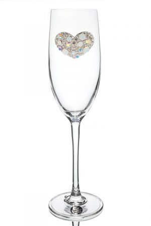 Jeweled Champagne Glass - Crystal Heart
