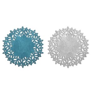 Turquoise and Silver Circular Placemat