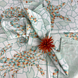 Ocean life - napkins and orange napkin ring