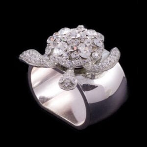 Isabella Adams Sea Turtle Napkin Ring Featuring Clear Premium Crystal