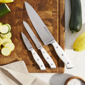 3 Piece White Chef Knife Set