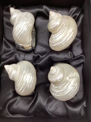 Small Pearl Turbo Shell Napkin Ring Set/4
