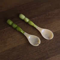 RESIN Rio Bubble Salad Servers Green
