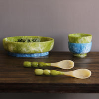 RESIN Rio Bubble Salad Servers Green - Image 3