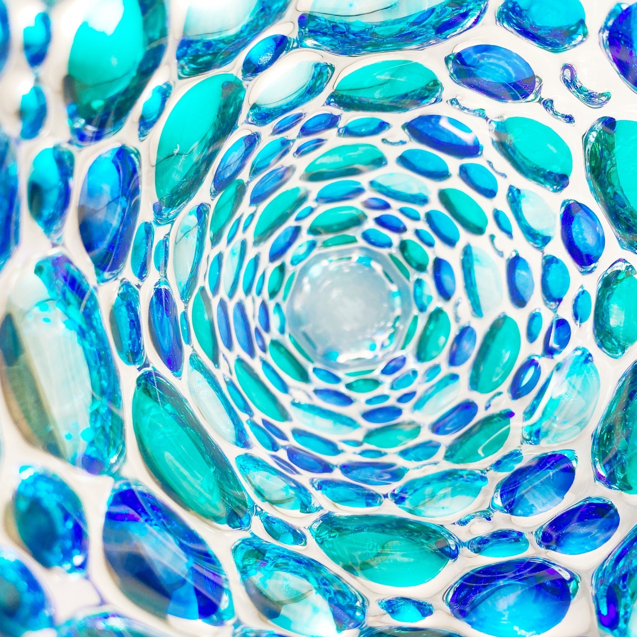 Kaleidoscope Vase Blue/Green Hand-painted (Italian Glass) - Image 2