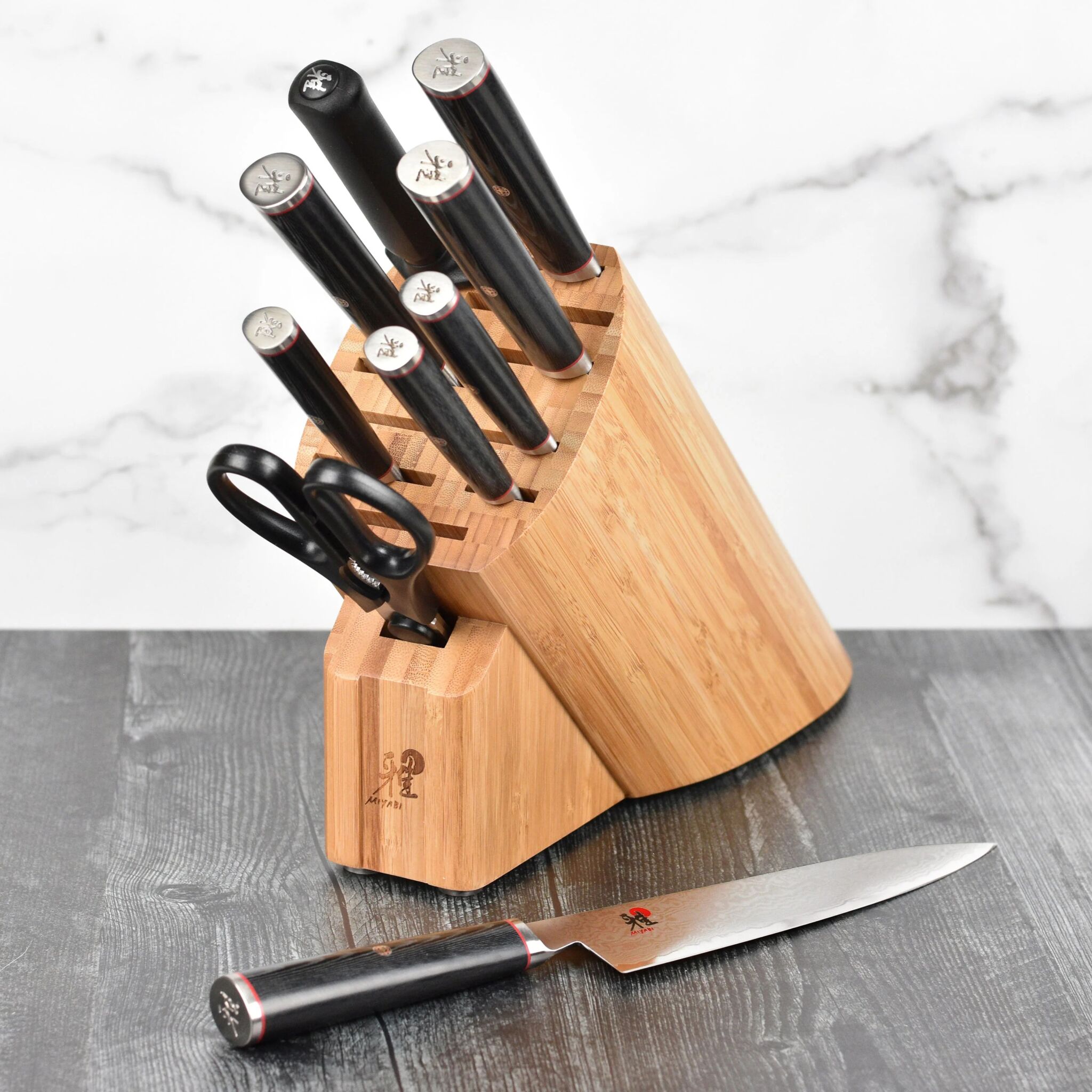 Miyabi Kaizen 7" Santoku Knife (Dark) - Image 4