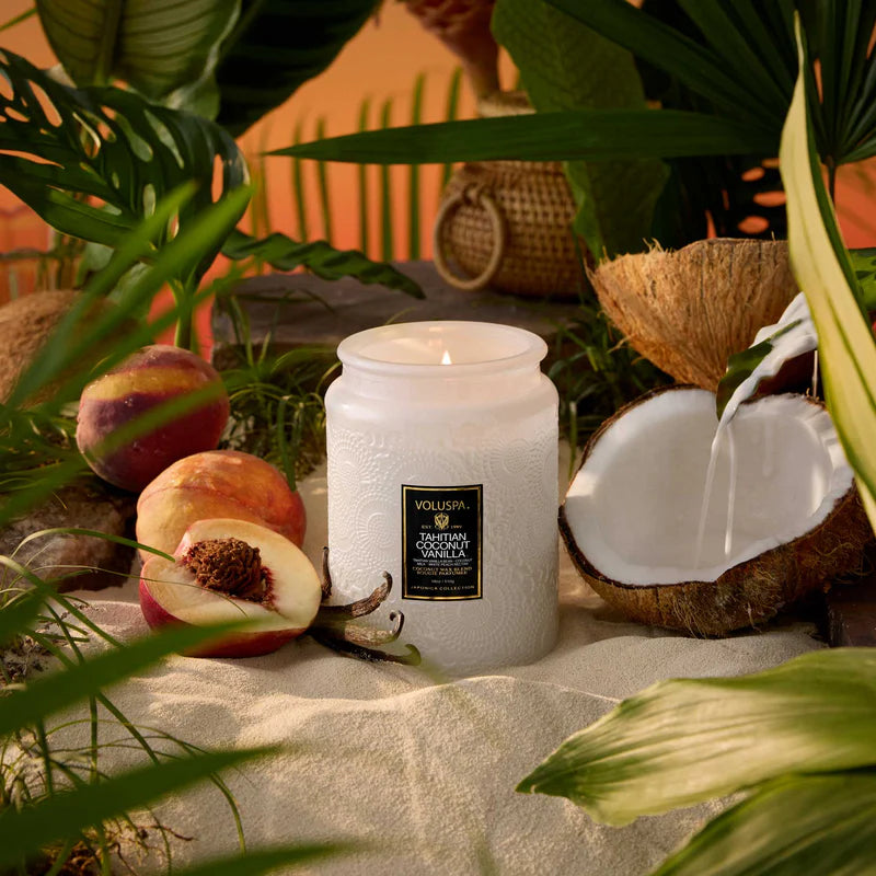 Voluspa 18 0z Large Jar Tahitian Coconut Vanilla - Image 3