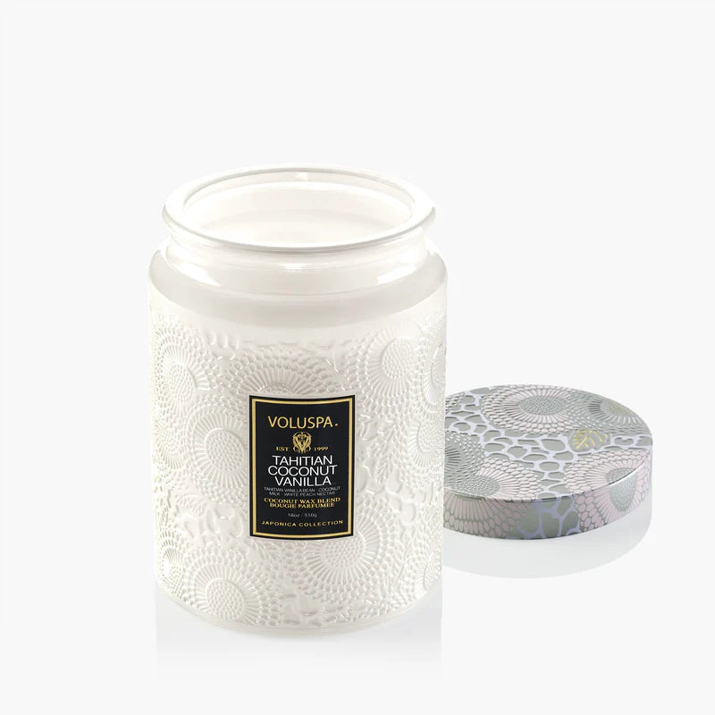 Voluspa 18 0z Large Jar Tahitian Coconut Vanilla - Image 2