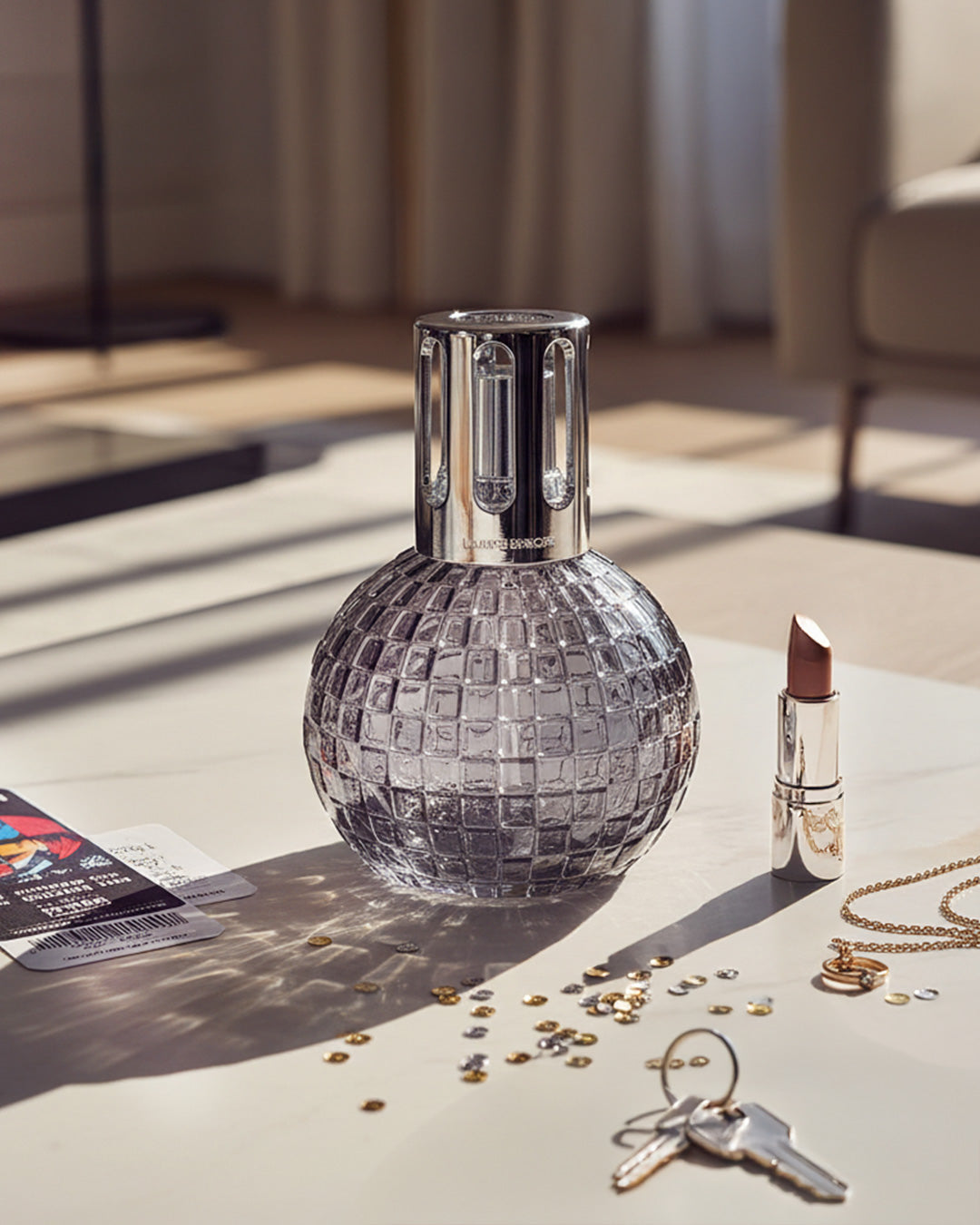Disco Grey Fragrance Lamp Gift Set with Pure White Tea - Image 2