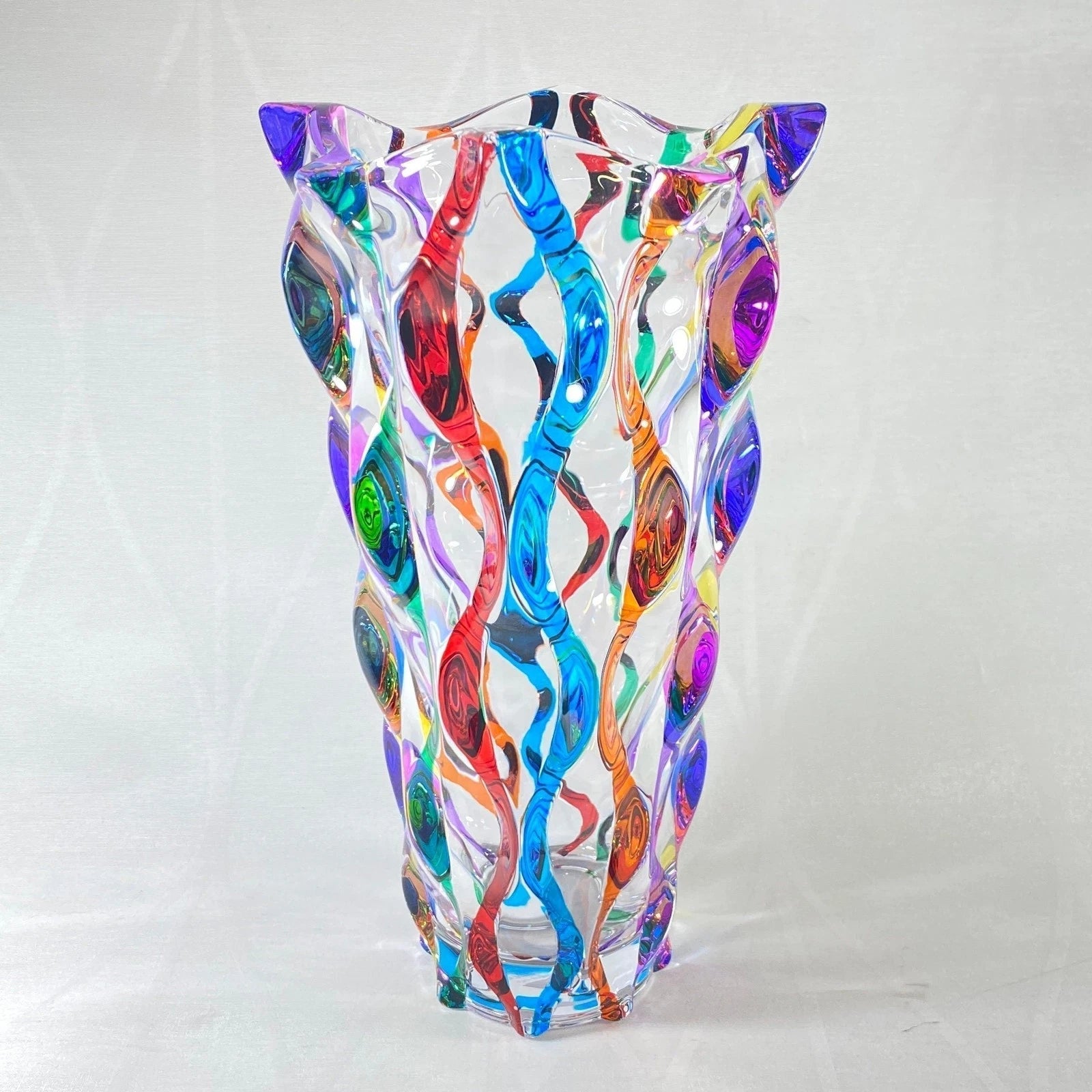 Venetian Glass Ribbon Vase
